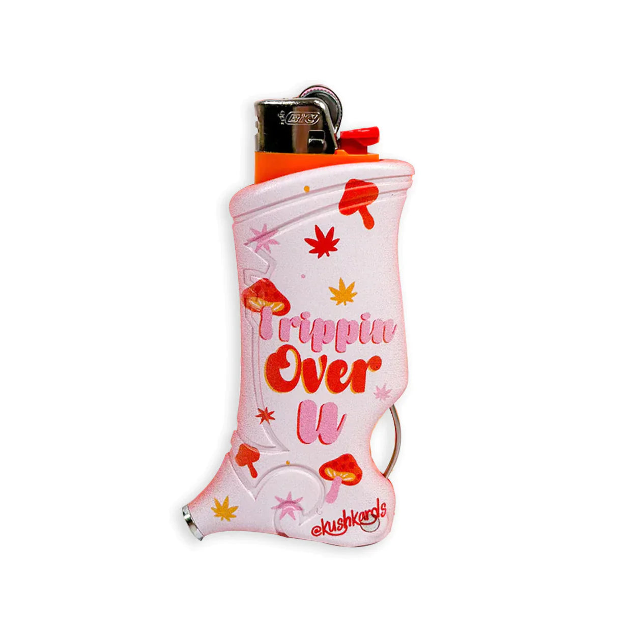 Toker Poker lighter case with a white background and the words "trippin over you"