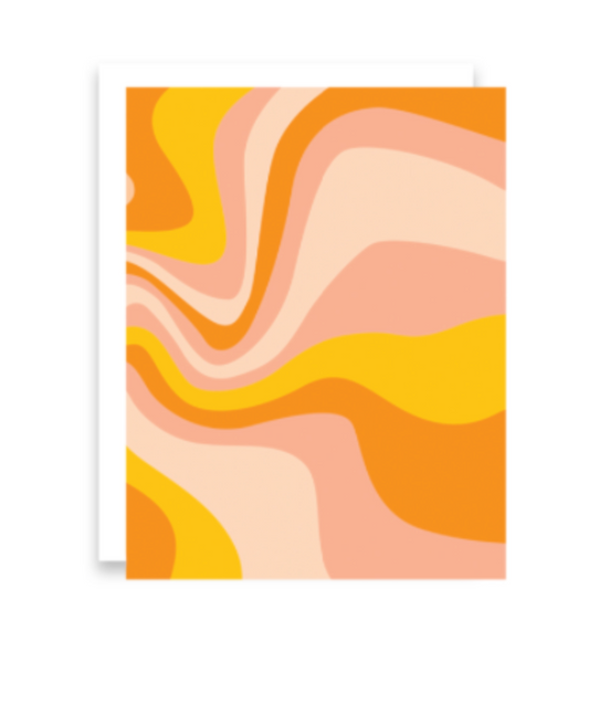 Orange Swirl Traditional Greeting Card • Hello There