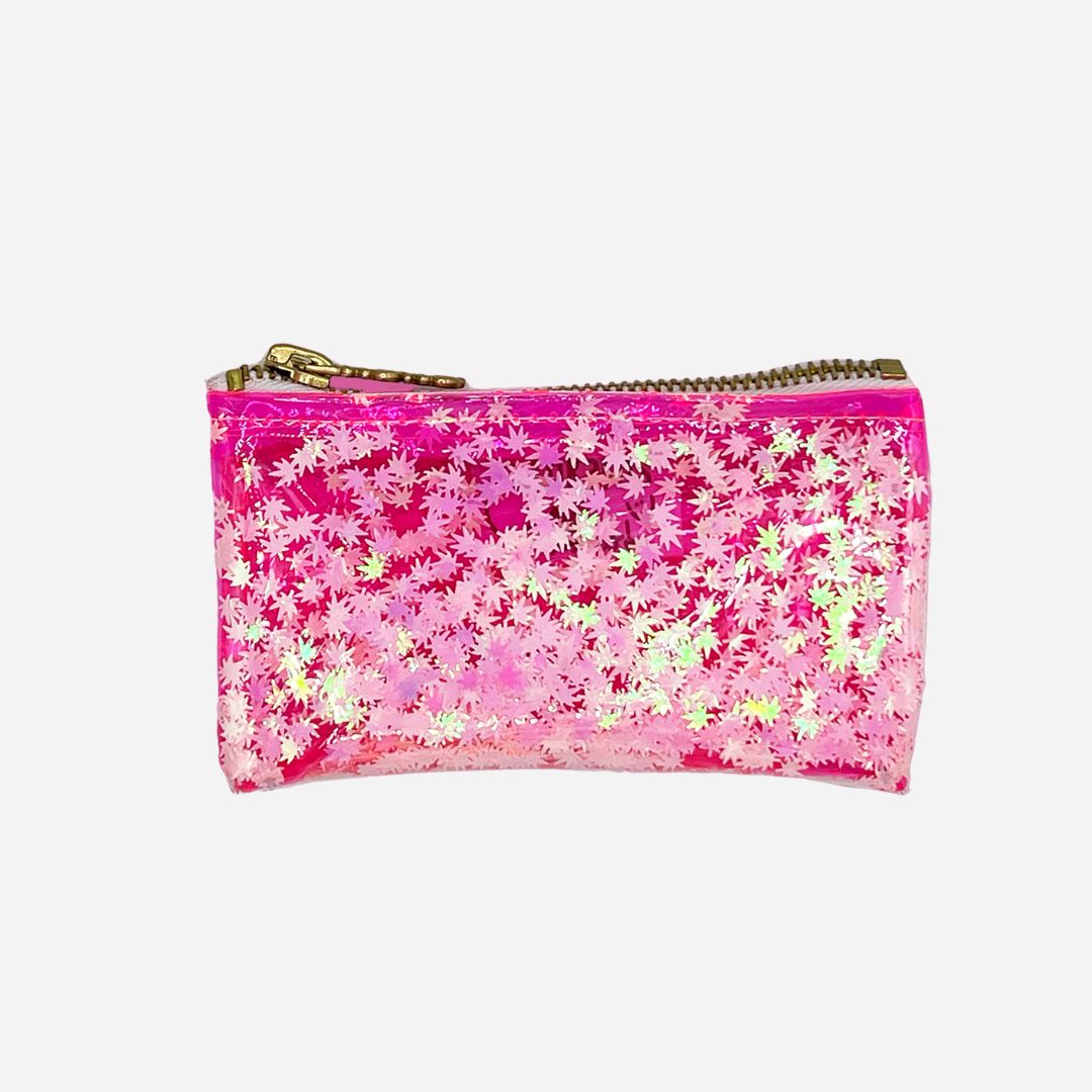 Pink Cannabis Confetti Keychain Kush Clutch