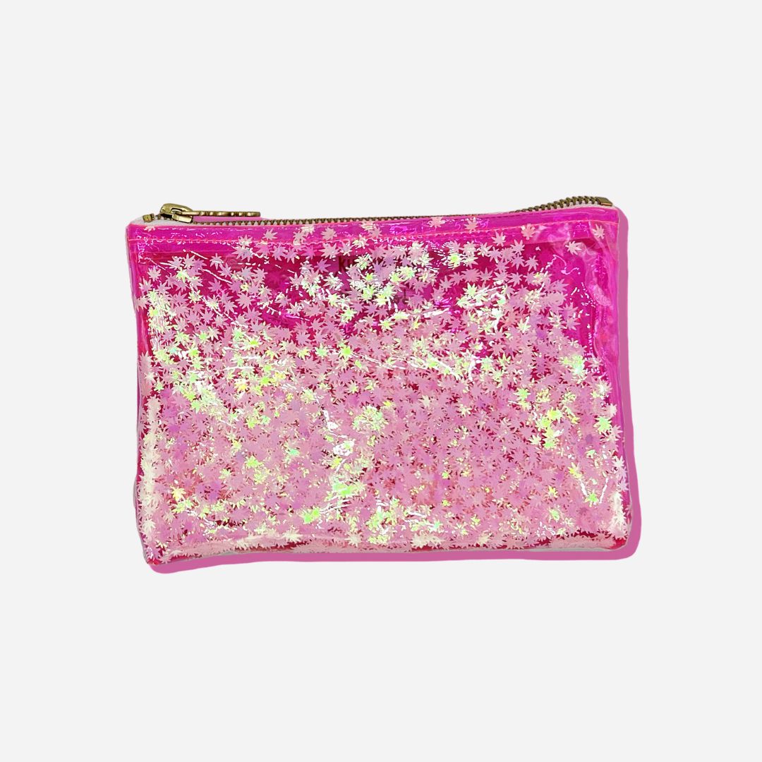 Pink Cannabis Confetti Midi Kush Clutch