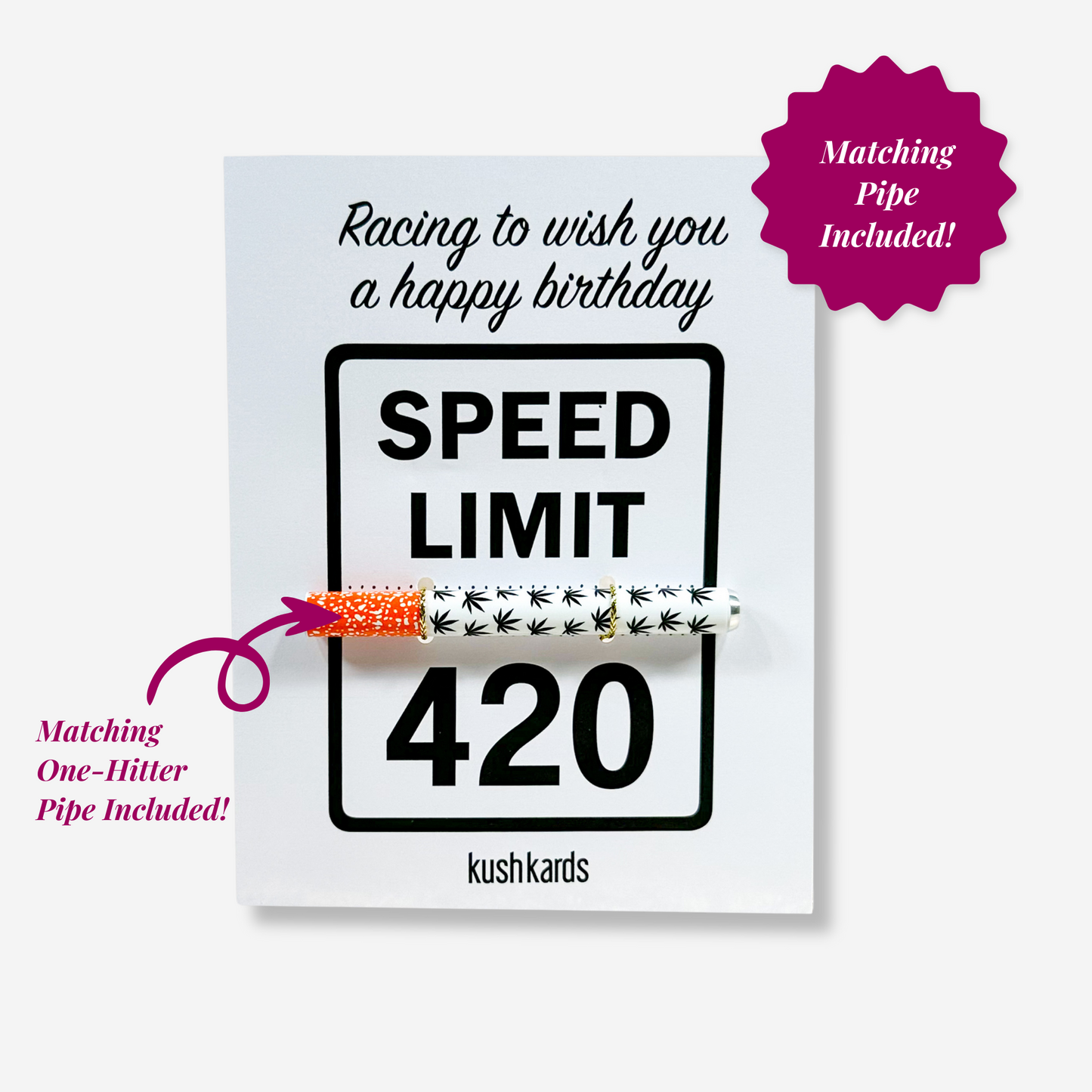 420 Birthday Greeting Card with One-Hitter Pipe