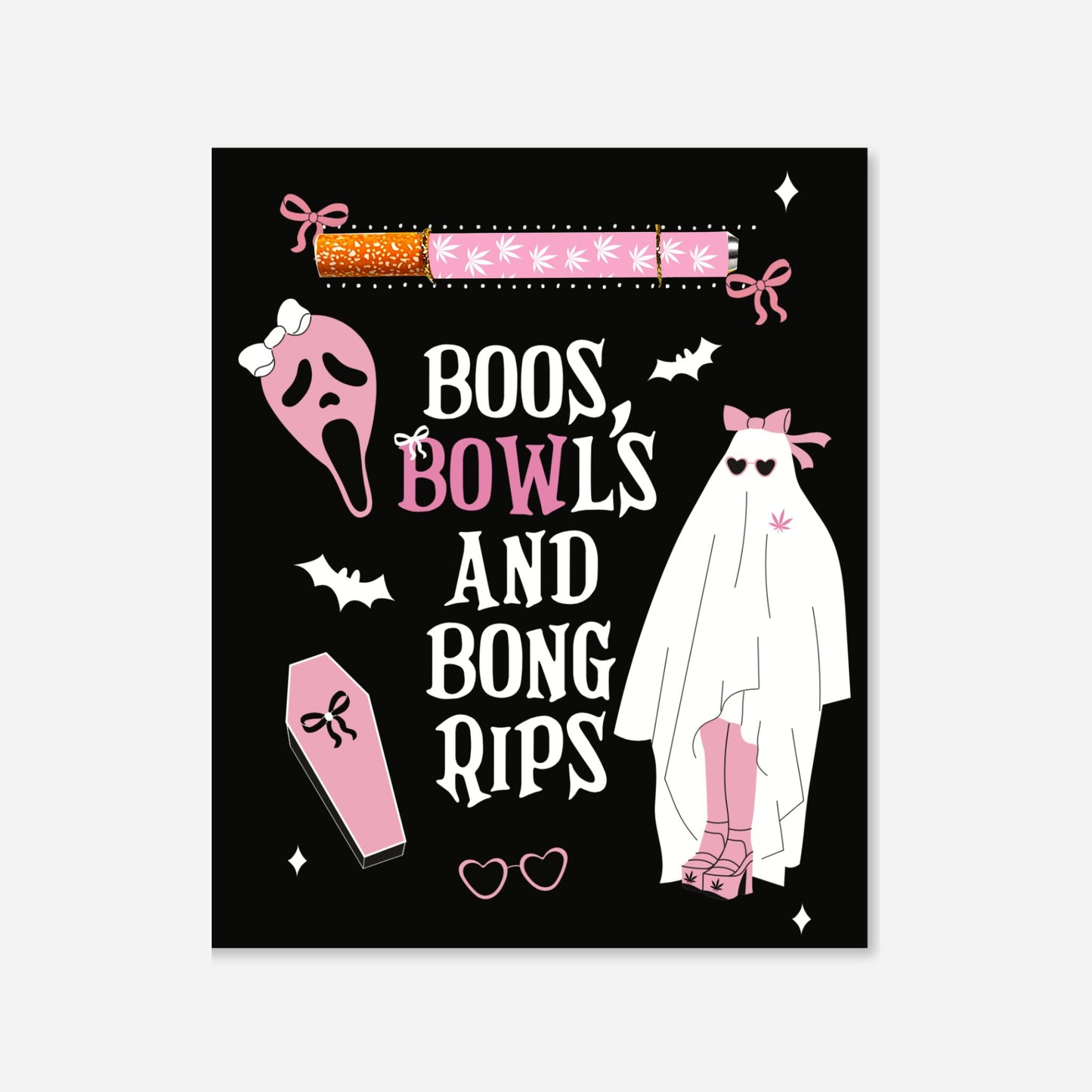 Boos, Bowls and Bong Rips Halloween Greeting Card