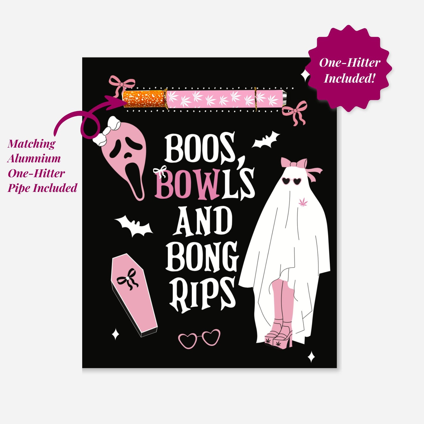 Boos, Bowls and Bong Rips Halloween Greeting Card