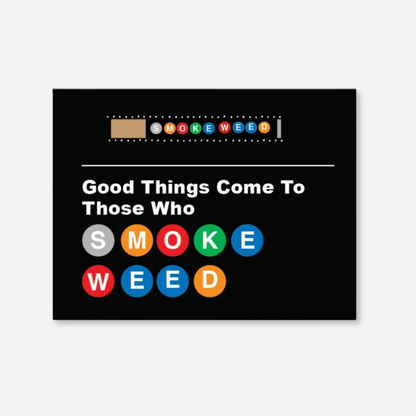 Subway New York City Weed Cannabis Greeting Card