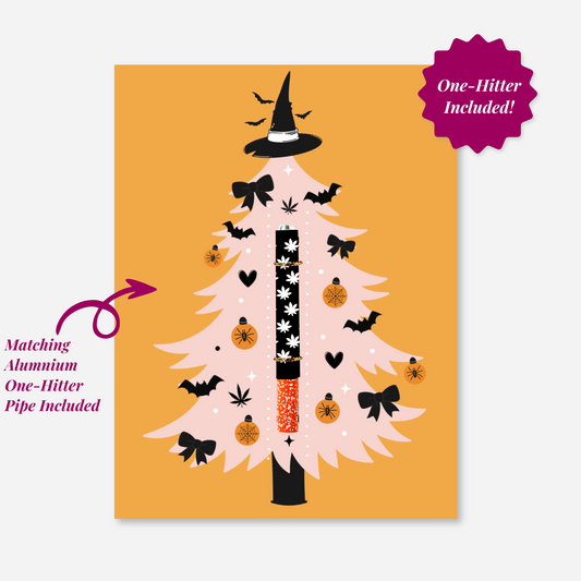 Witchy Weed Holiday Tree Greeting Card