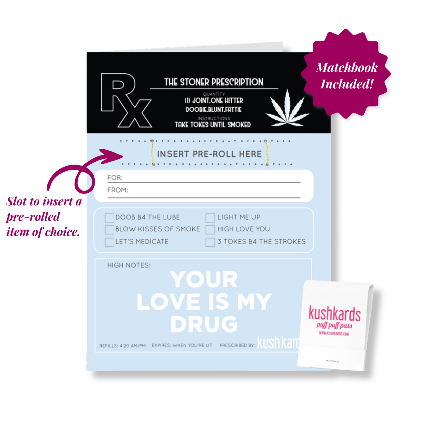 Stoner Prescription Love Cannabis Greeting Card