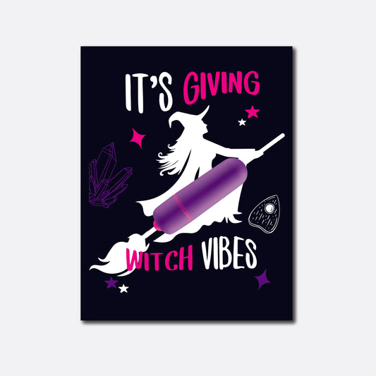 Giving Witch Vibes Naughty Greeting Card with Bullet Vibrator