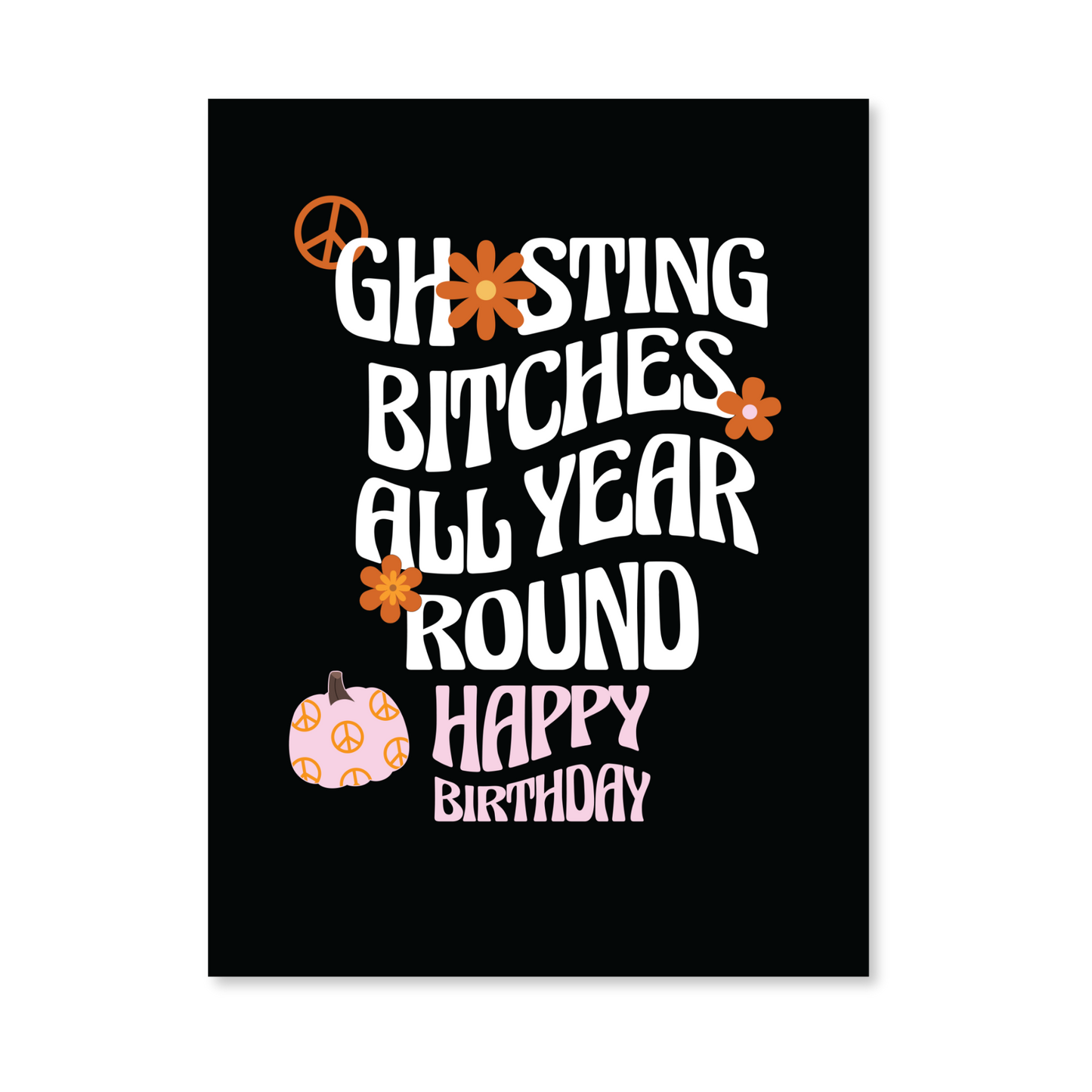 Ghosting Birthday Card w/Matching Sticker