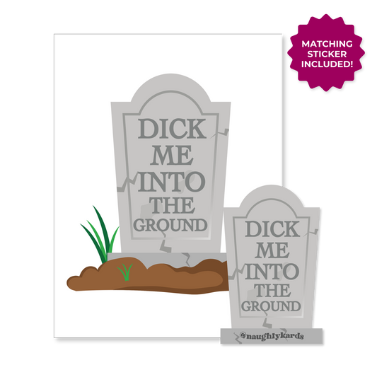 Dick Me Naughty Greeting Card w/Matching Sticker