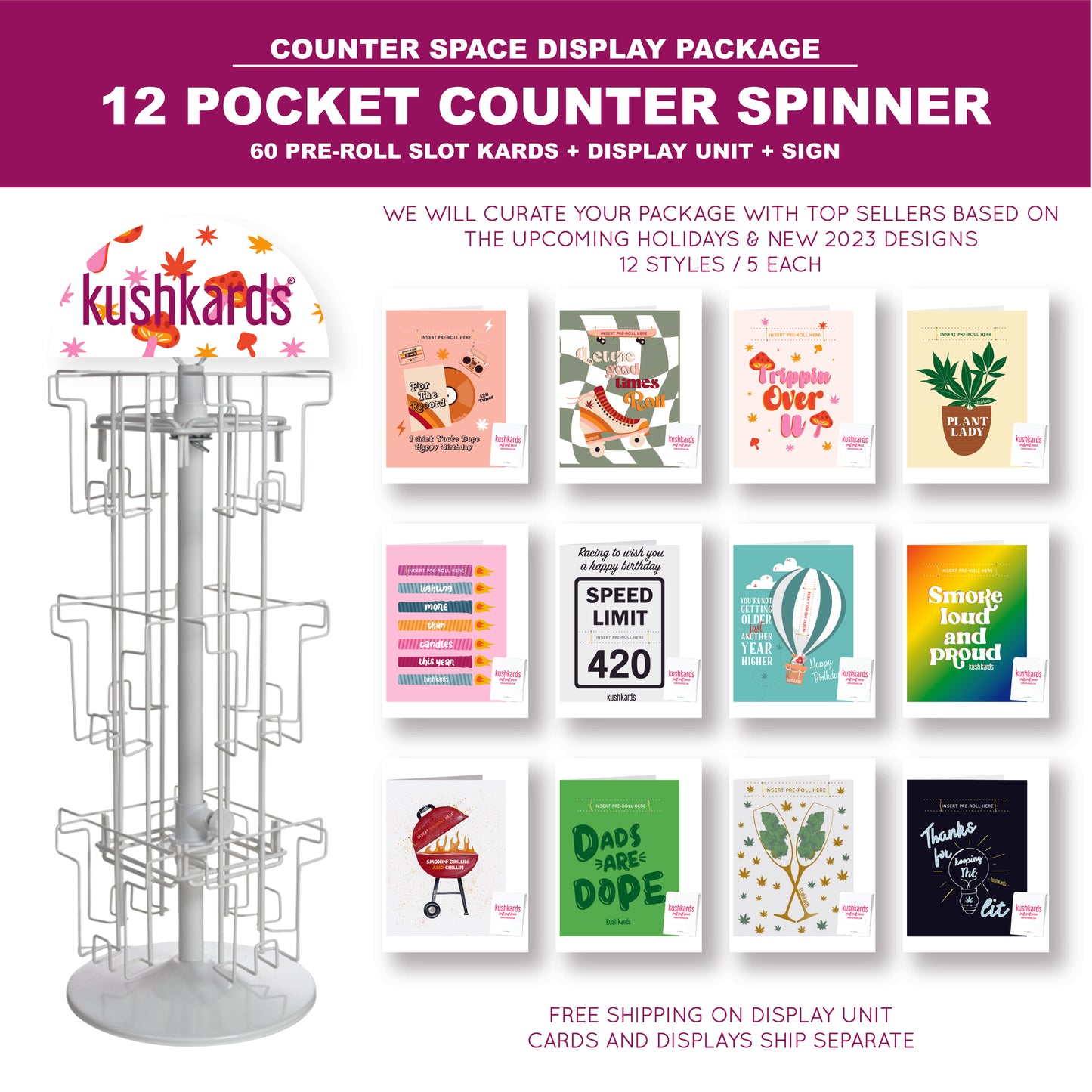 12 Pocket Spinner Counter Display Package