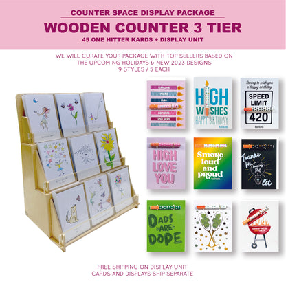 3 Tier Wooden Counter Display Package