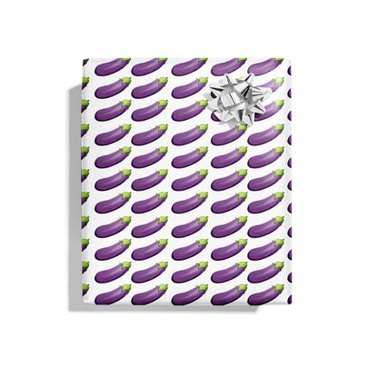 Eggplant Naughty Wrapping Paper