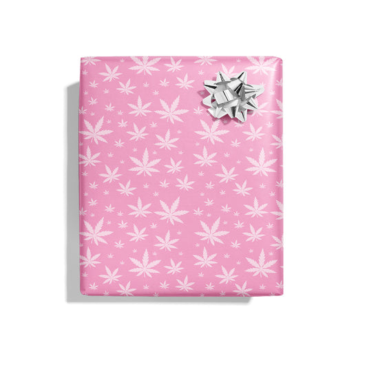 Pink Pot Leaf Wrapping Paper