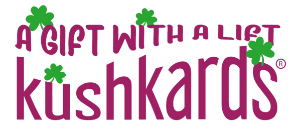 Logo of Kushkards with text 'A Gift with a Lift' on a white background