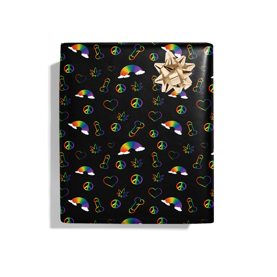 Rainbow Penis Naughty Wrapping Paper