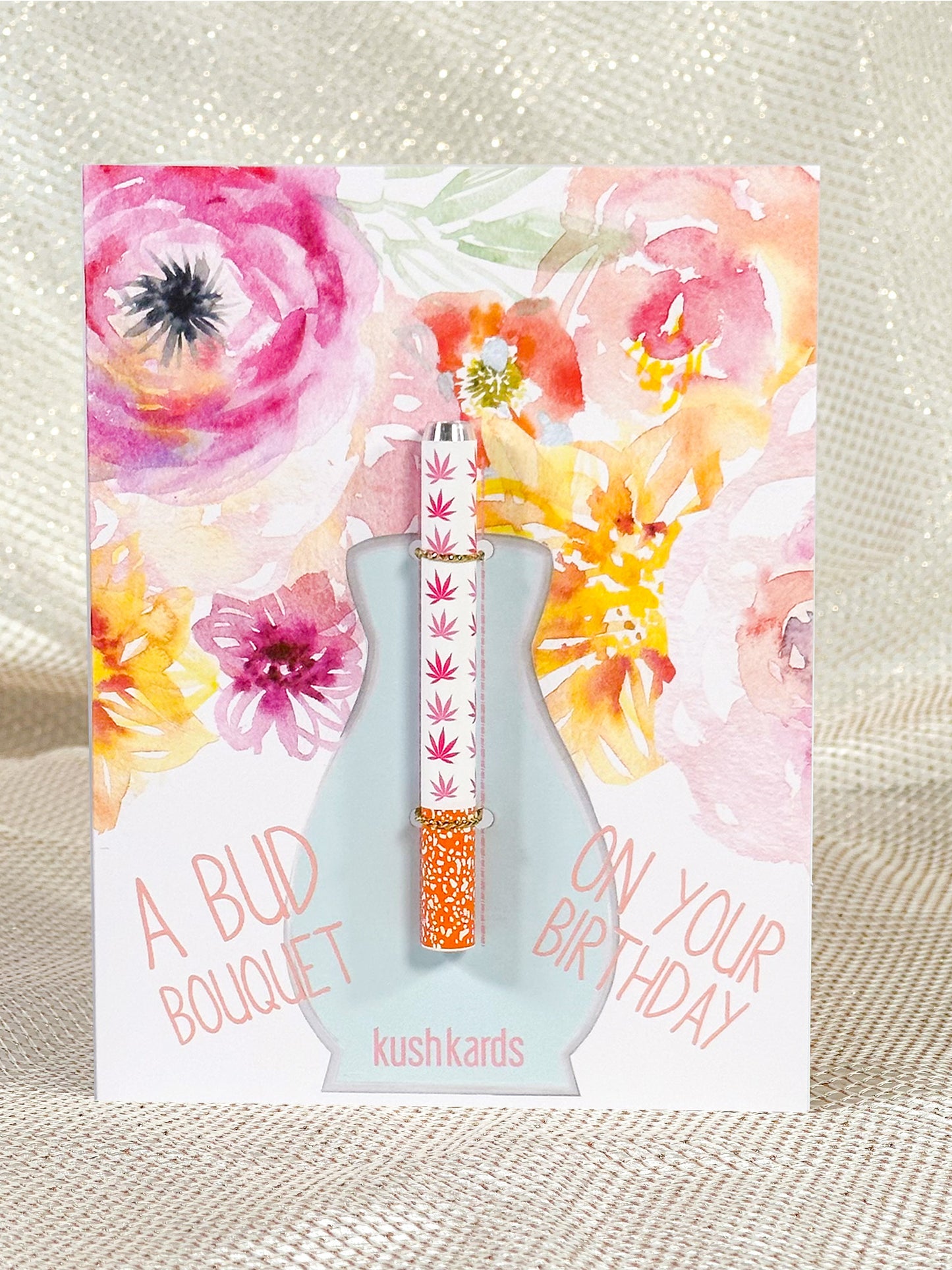 Bud Bouquet Birthday Card with One-Hitter Pipe