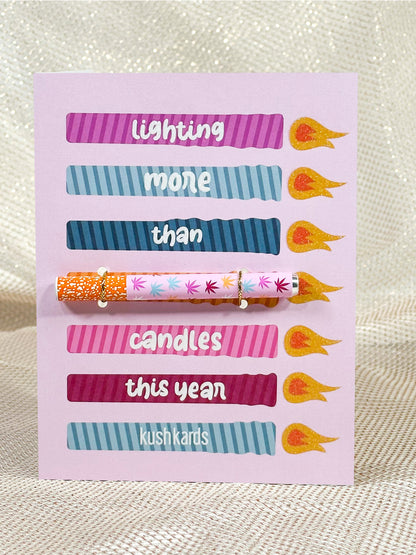 Candles Birthday Card with One Hitter Pipe