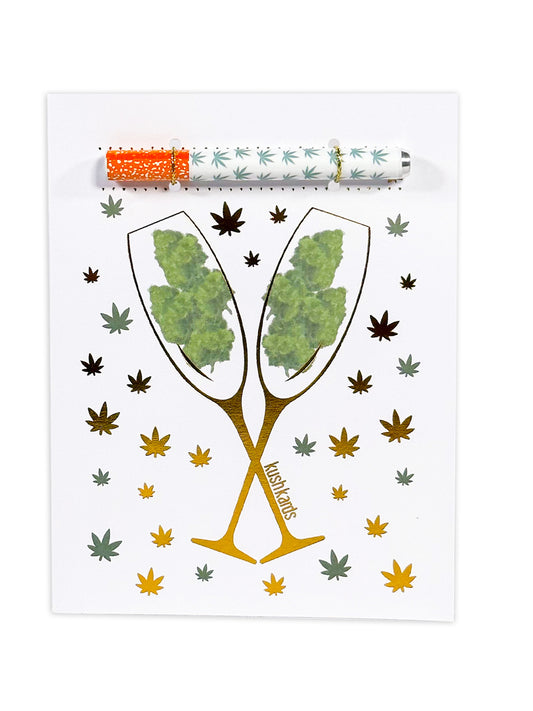 Congrats Champagne Buds Cannabis Greeting Card