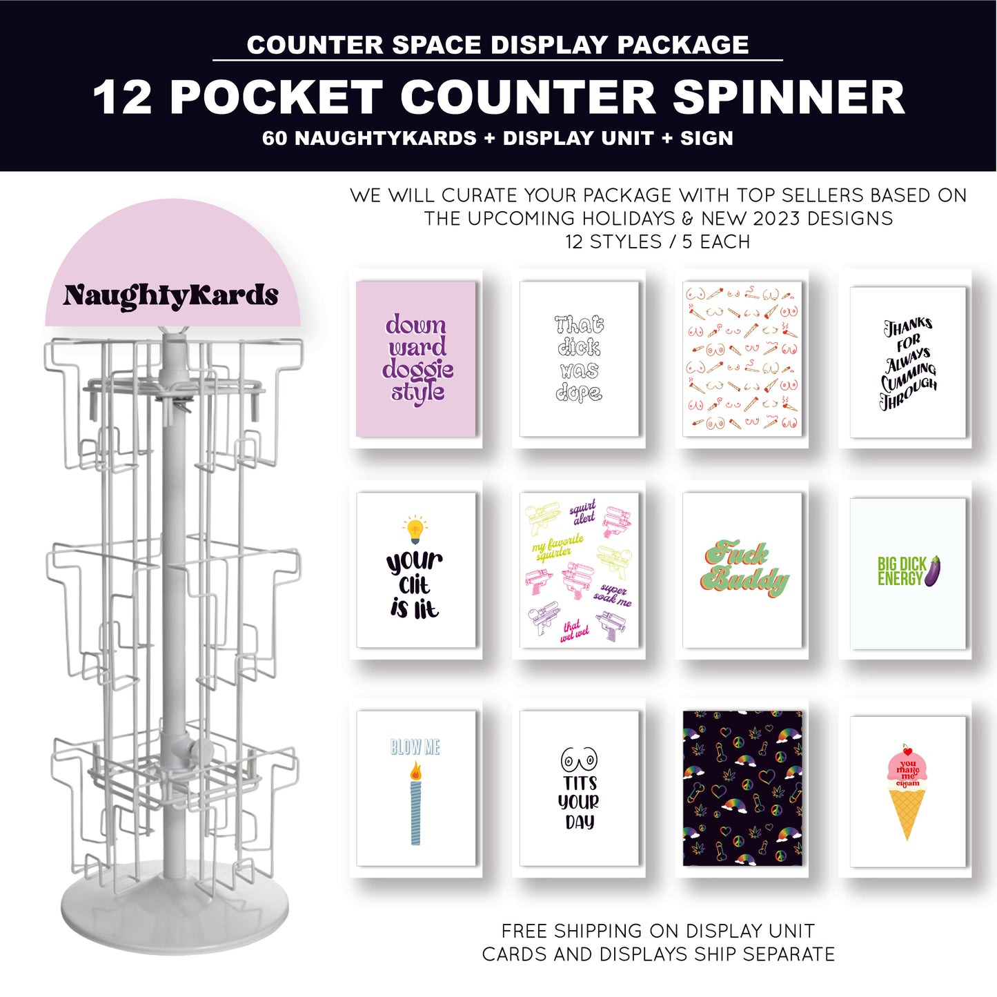 12 Pocket Spinner Counter Display Package