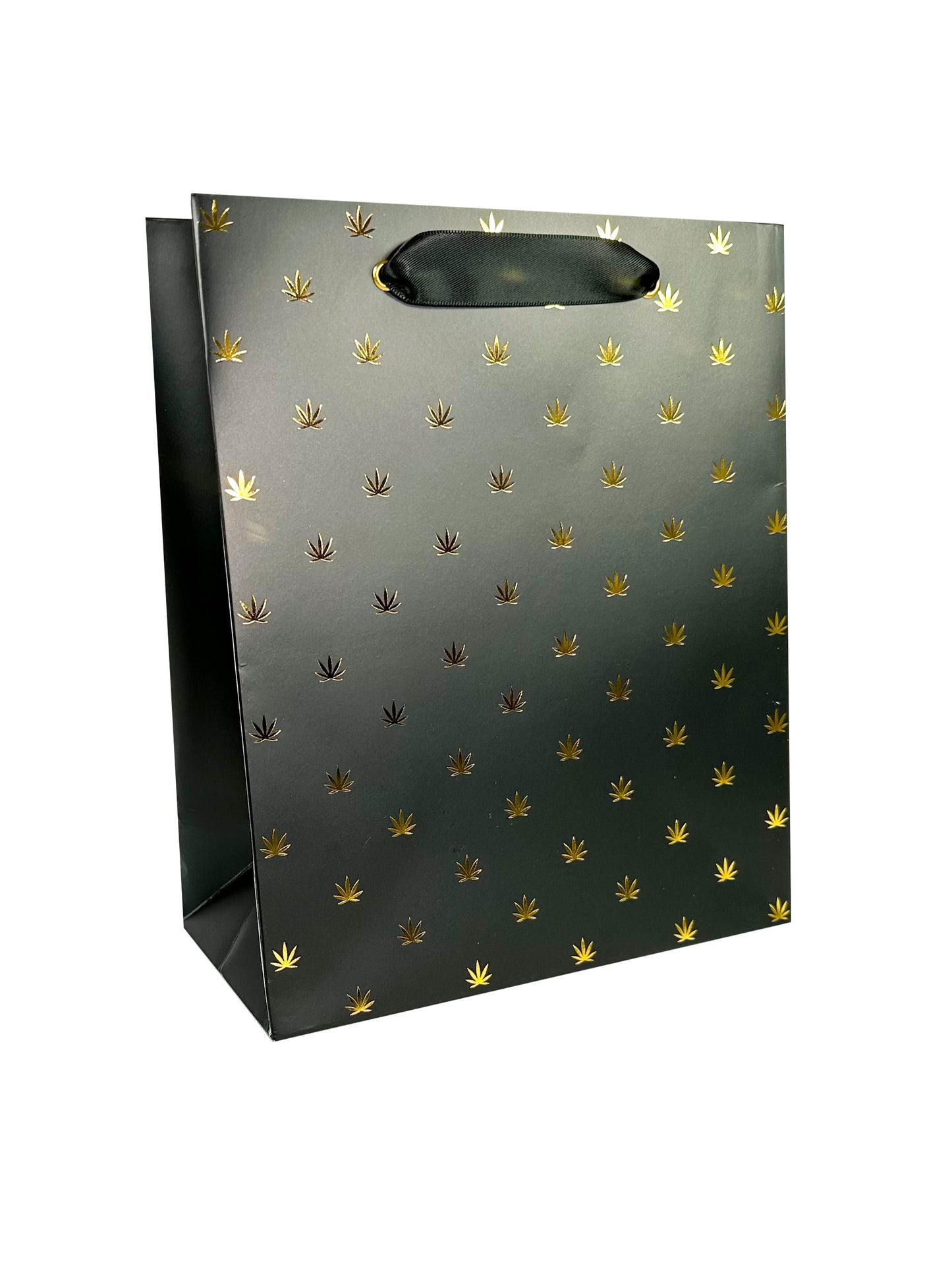 Black & Gold Pot Leaf Print Gift Bag & Tissue Paper