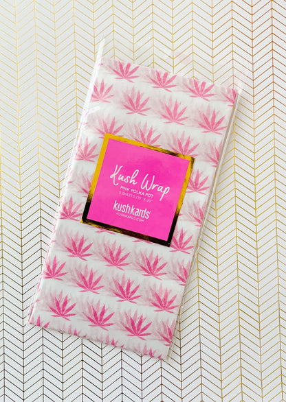 Pink & White Pot Leaf Print Gift Bag & Tissue Paper