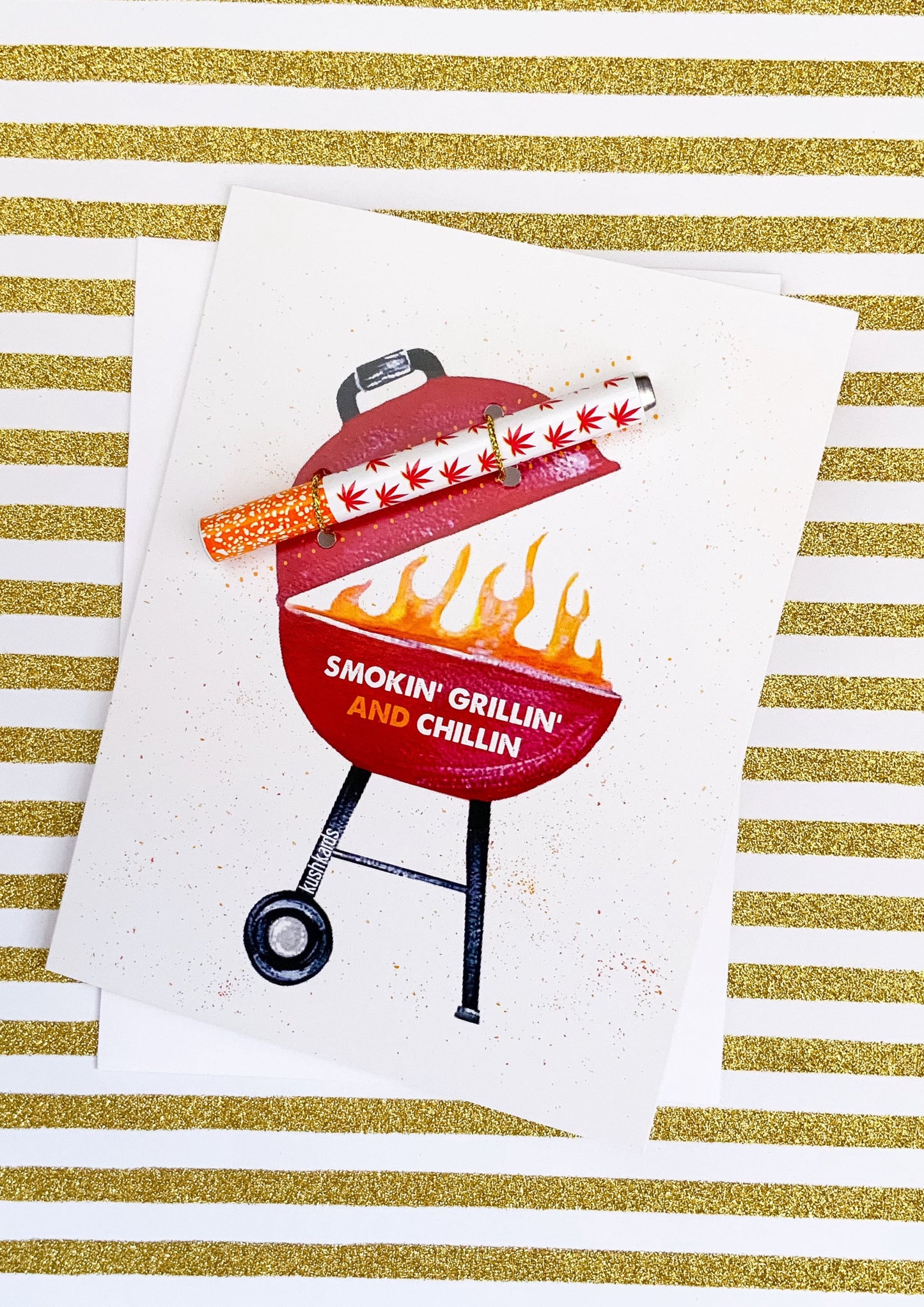 Smoking Grilling and Chilling Cannabis Greeting Card