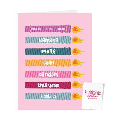 Candles Birthday Card with One Hitter Pipe