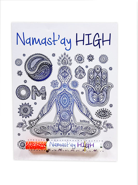 Namastay High Cannabis Greeting Card