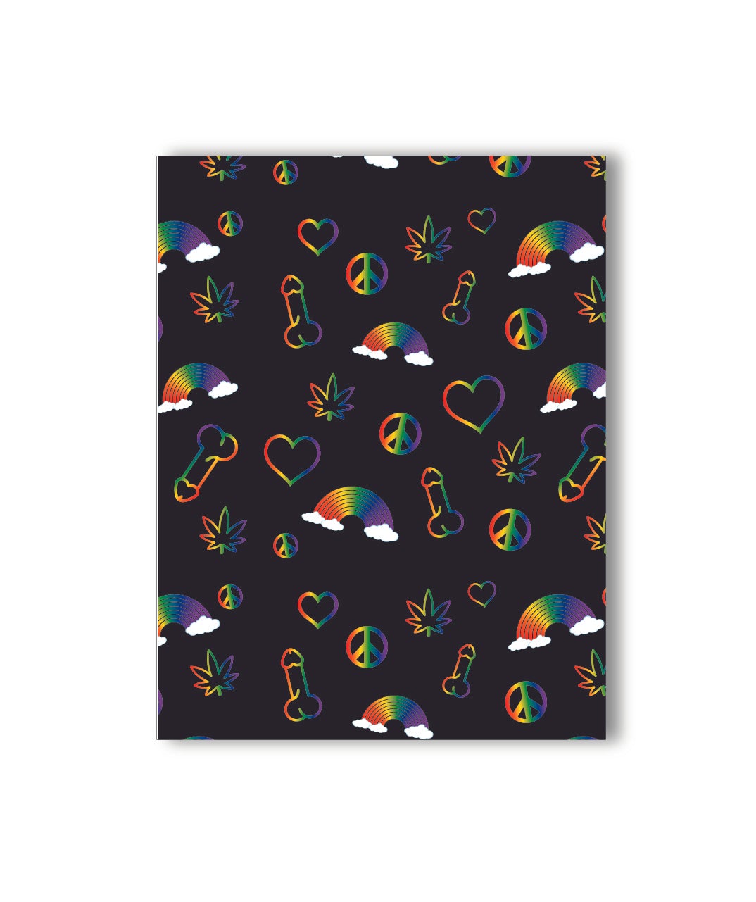 Rainbow Penis Print Card