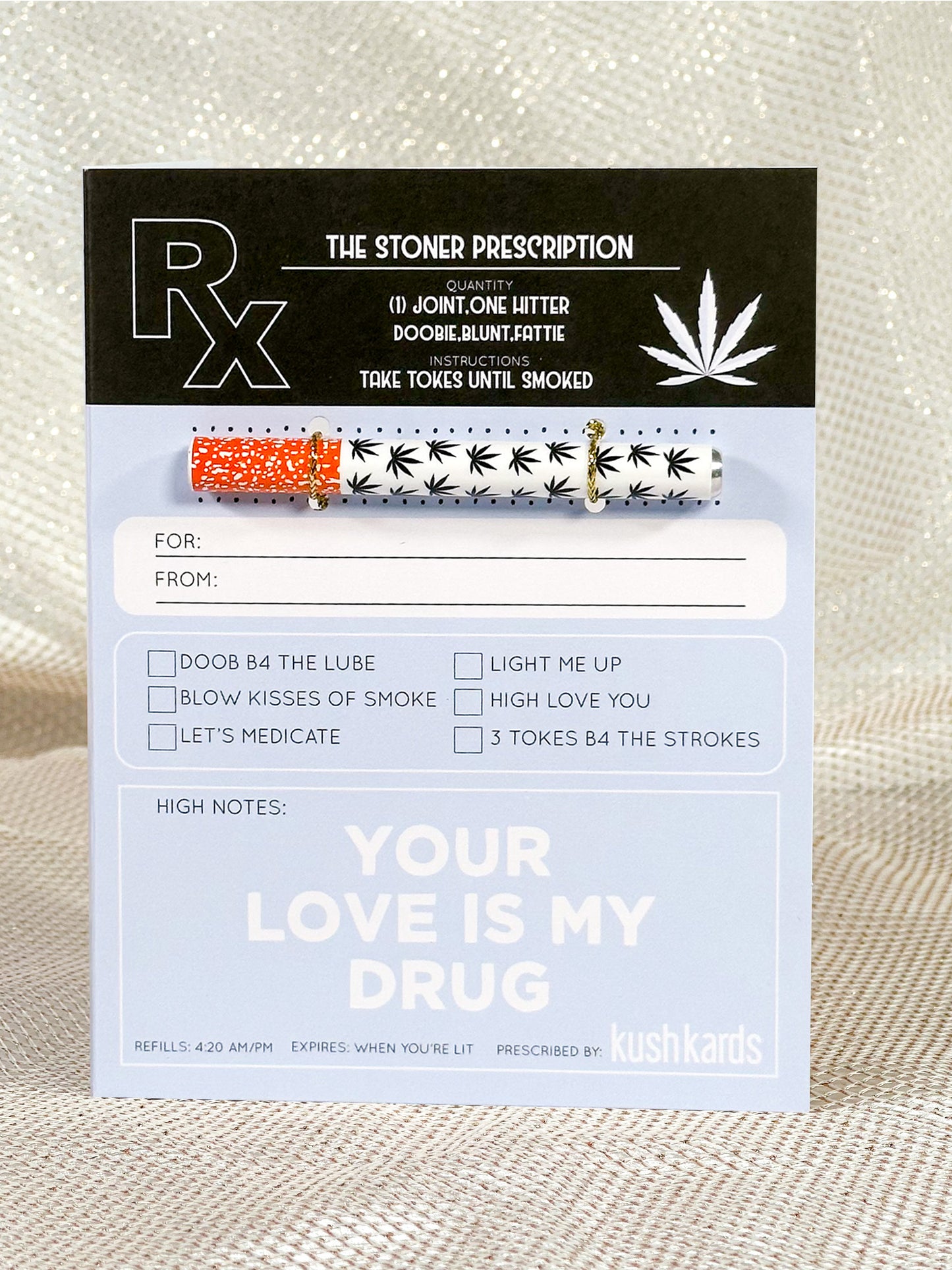 Stoner Prescription Love Cannabis Greeting Card