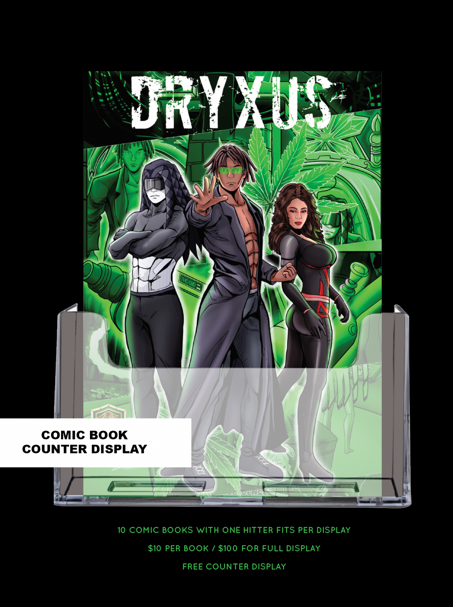 DRYXUS CANNABIS COMIC BOOK COUNTER DISPLAY