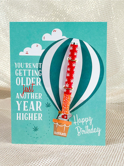 Another Year Higher Birthday Cannabis Greeting Card